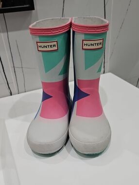 Hunter Colorblock Kids Rain Boots in Pink, Mint & Blue